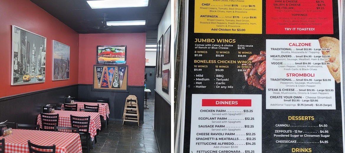 A Slice Of NY Pizza Menu