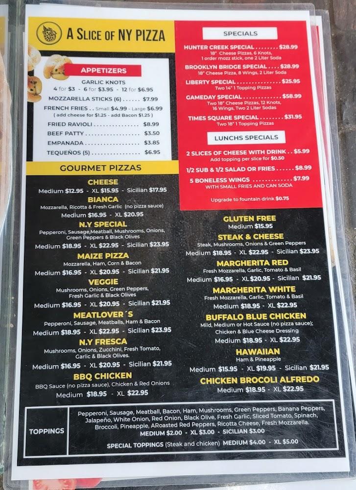 A Slice Of NY Pizza Menu image 3